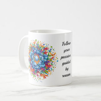 Mug Bouquet floral bleu aquarelle vibrant