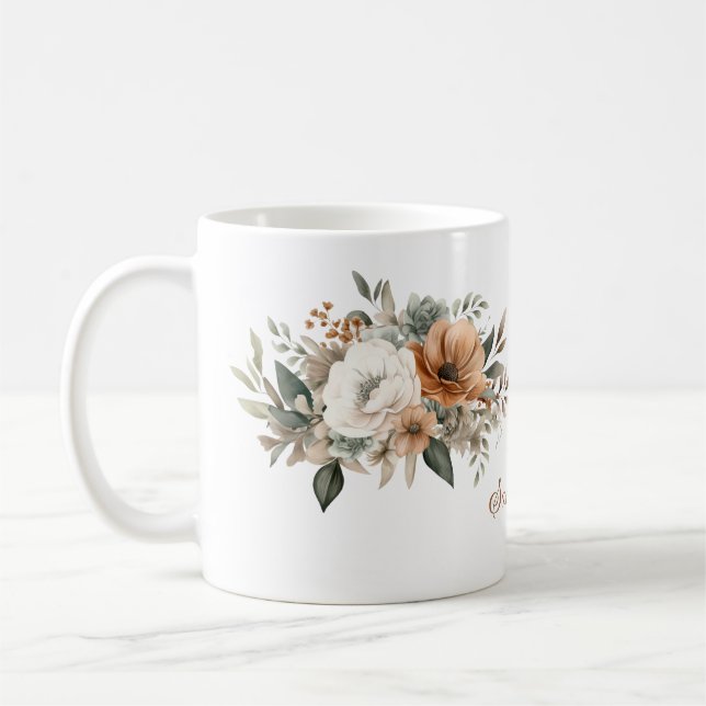Mug Bouquet floral neutre personnalisé (Gauche)