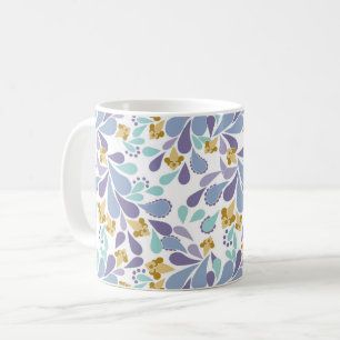Mug Bouquets colorés de fleurs rétro sur fond blanc 