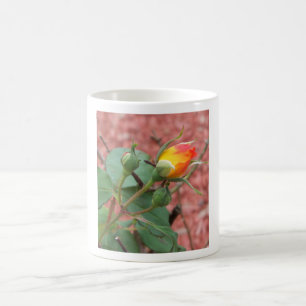 Mug bourgeon rose jaune et orange
