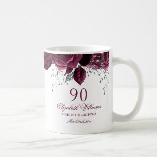 Mug Bourgogne Fleurie Rose Or 90e Anniversaire