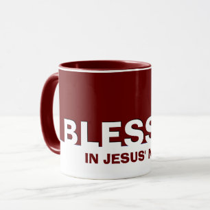 Mug Bourgogne Moderne BÉNÉFICIÉ Au Nom De Jésus Chréti