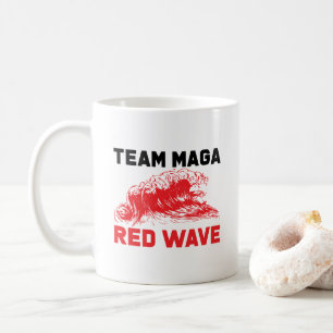 Mug Bouteille à café à vague rouge maga