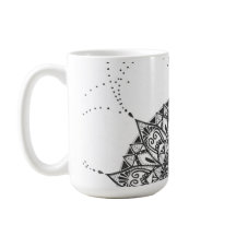 Bouteille à café mandala noir et blanc
