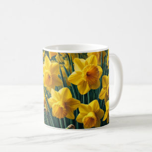 Mug Bouteille à fleurs aux jonquilles jaune vif