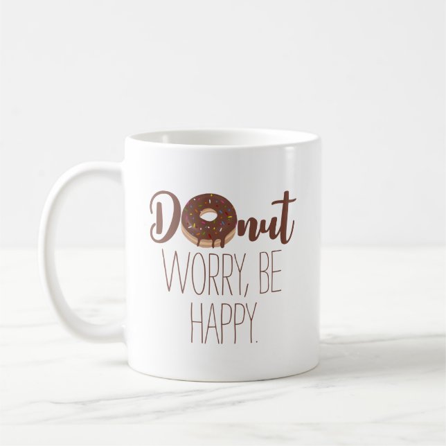 Mug Bouteille de chocolat S'inquiéter Soyez heureux Te (Gauche)