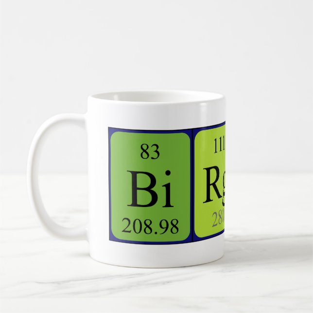 Mug Bouteille de nom de table périodique Birgit (Gauche)
