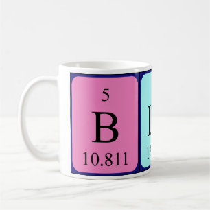 Mug Bouteille de nom de table périodique Blair