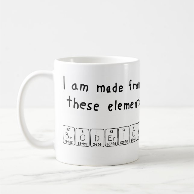 Mug Bouteille de nom de table périodique Broderick (Gauche)