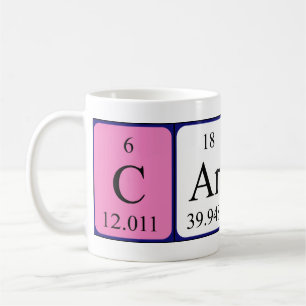 Mug Bouteille de nom de table périodique Carola