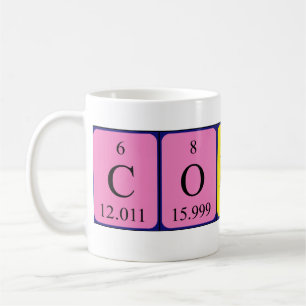 Mug Bouteille de nom de table périodique coraline