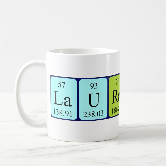 Mug Bouteille de nom de table périodique de Laurentine (Gauche)