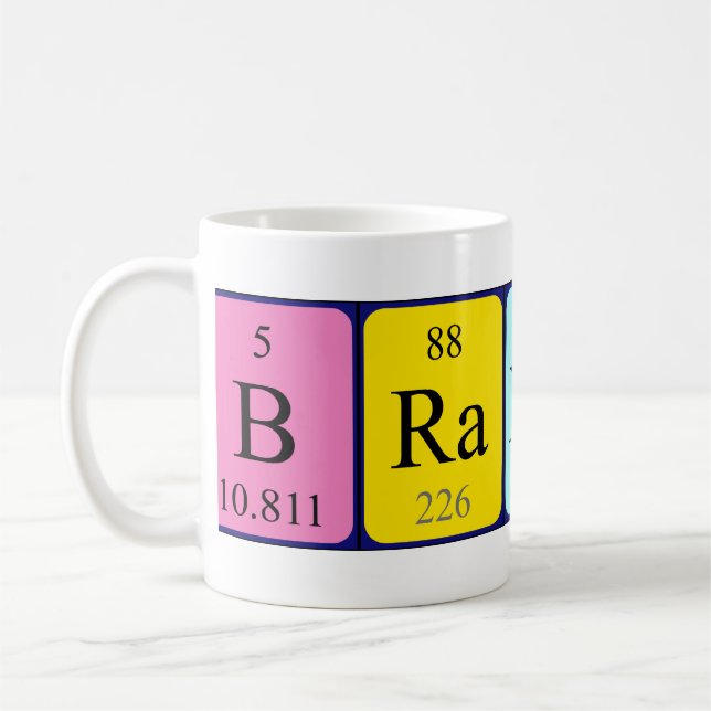 Mug Bouteille de nom de table périodique de marque (Gauche)