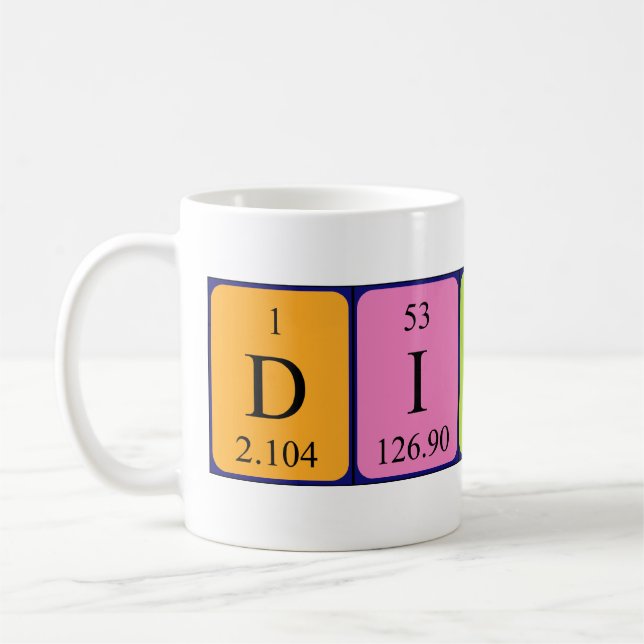 Mug Bouteille de nom de table périodique divine (Gauche)