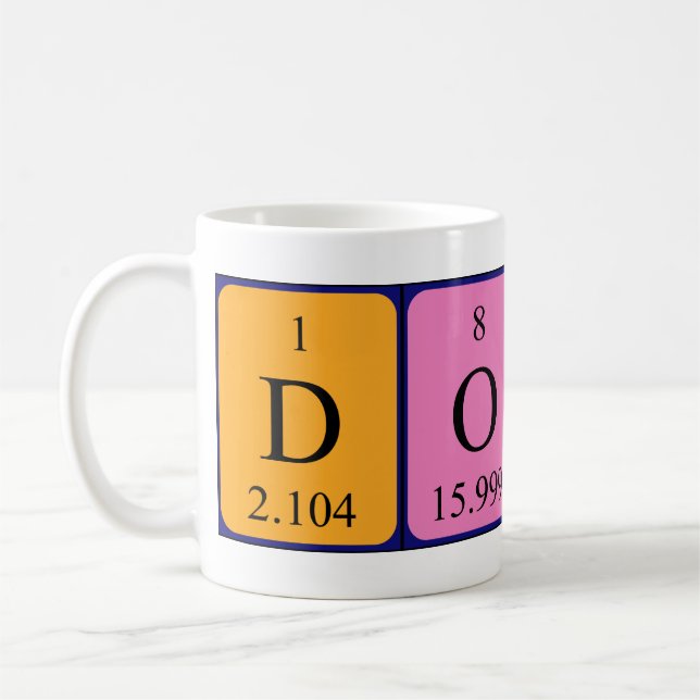 Mug Bouteille de nom de table périodique Dorene (Gauche)
