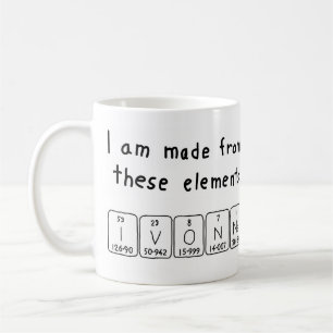 Mug Bouteille de nom de table périodique Ivonne
