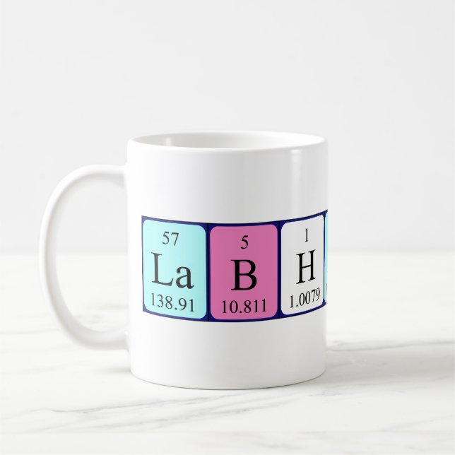 Mug Bouteille de nom de table périodique Lab Heroine (Gauche)