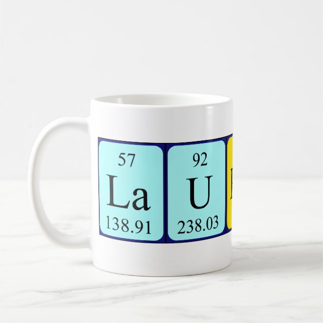 Mug Bouteille de nom de table périodique Laurance (Gauche)