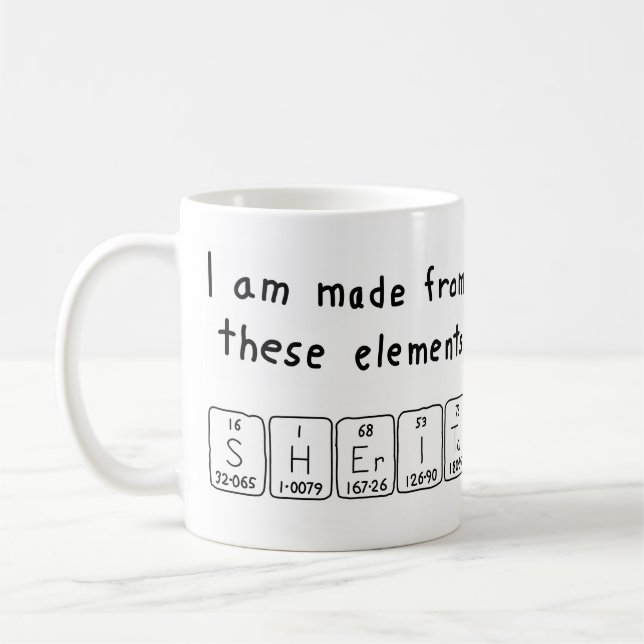 Mug Bouteille de nom de table périodique Sherita (Gauche)