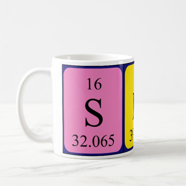 Mug Bouteille de nom de table périodique Sky (Gauche)