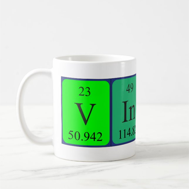 Mug Bouteille de nom de table périodique Vinny (Gauche)