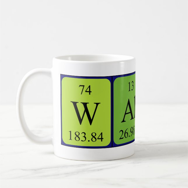 Mug Bouteille de nom de table périodique Walther (Gauche)