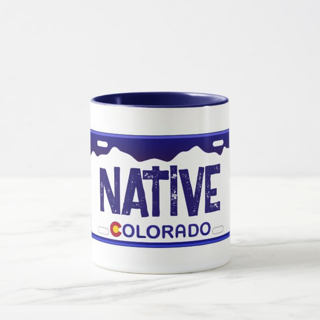 Mug Bouteille de plaque d'immatriculation bleu du Colo (Centre)