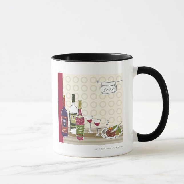 Mug Bouteilles de vin avec des verres à vin sur la (Droite)