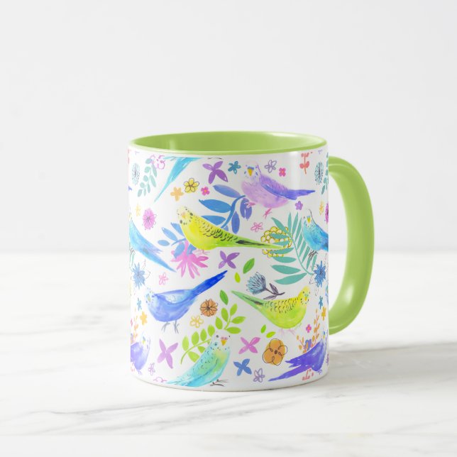 Mug Bouteilles en Aquarelle Whimsical (Devant droit)