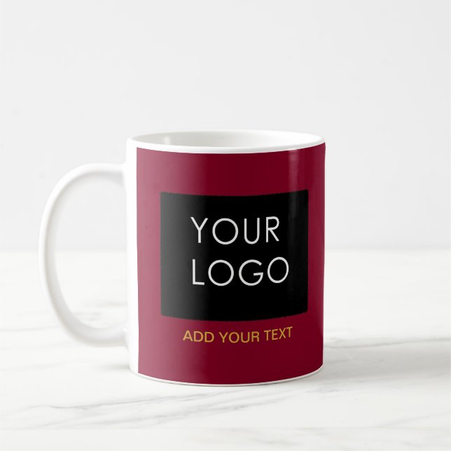 Mug Boutique Burgundy Red Personnalisable Ajouter Votr (Gauche)