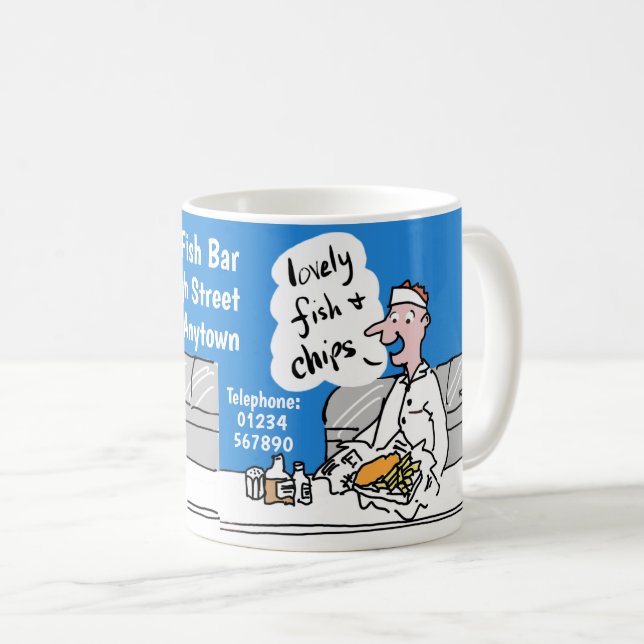 Mug Boutique de poisson et de chips (Devant droit)