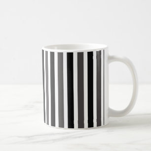 Mug Bouton à bandes verticales, noir et gris