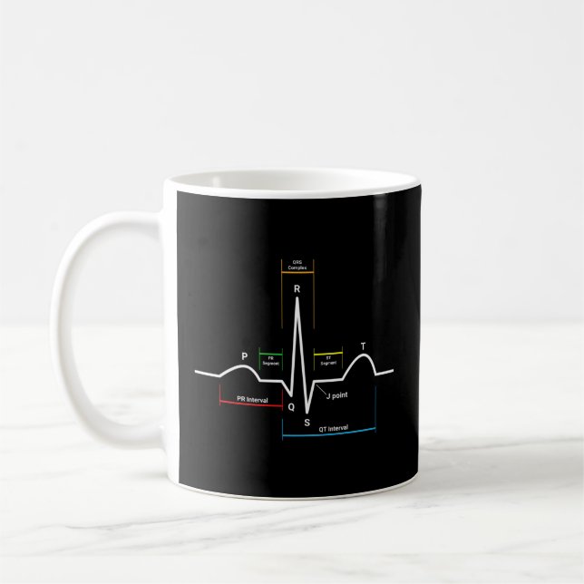 Mug Bouton cardiaque Ecg Ekg (Gauche)