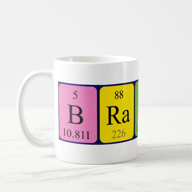 Mug Bouton de nom de table périodique Brainier (Gauche)