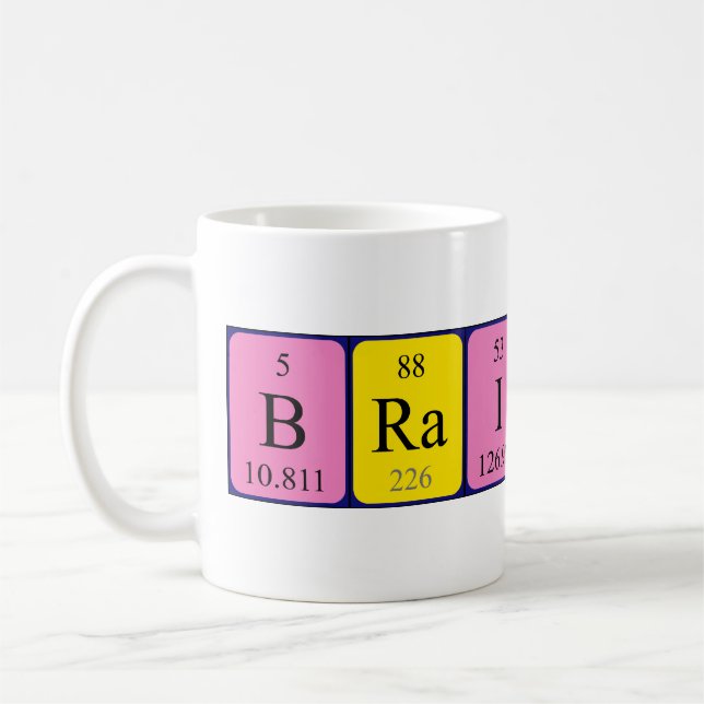 Mug Bouton de nom de table périodique Brainier (Gauche)