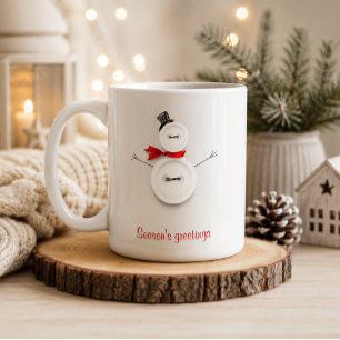 Mug Bouton de salutations de saison Bonhomme de neige
