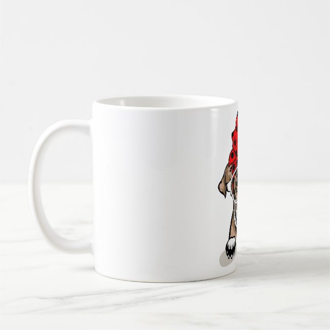 Mug Bouton Rouge Et Bouton Rouge À Chien À Balles Xmas (Gauche)