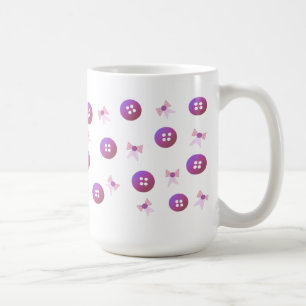 Mug Boutons et rubans violets et roses