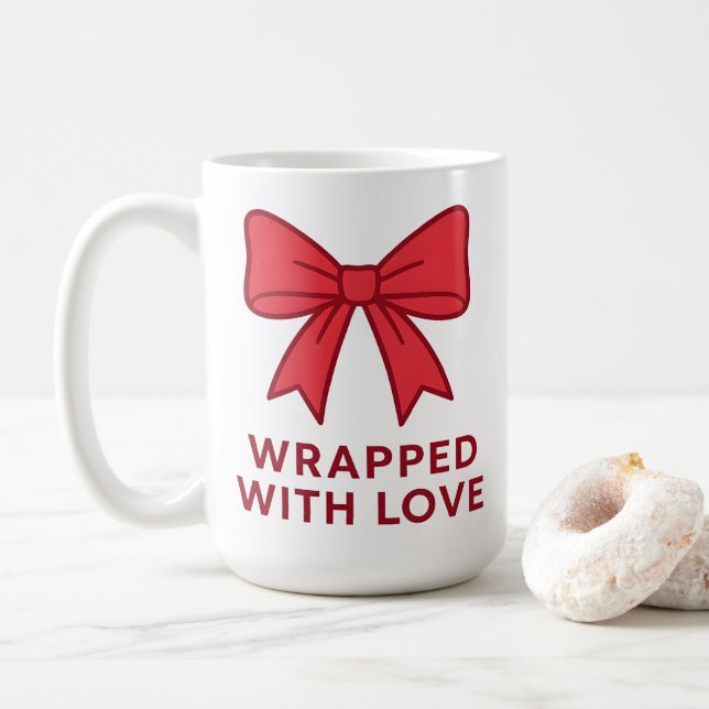 Mug Bow rose Enveloppé Avec Amour Coquette Esthétique (Avec donut)
