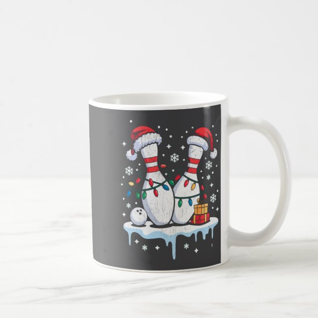 Mug Bowling Santa Hat Funny Christmas Long Sleeve  (Droite)