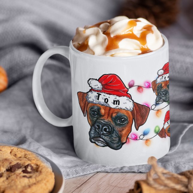 Mug Boxe de Noël Joyeuse personnalisée portant le chap (Créateur téléchargé)
