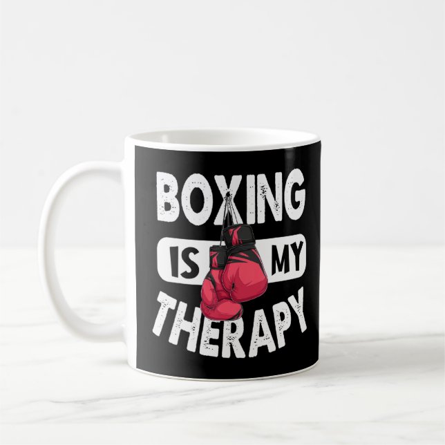 Mug Boxe Est Mon Thérapie Boxe Citation Gym Fighter Gl (Gauche)
