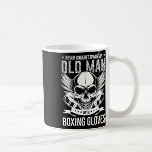 Mug Boxe Ne Sous-Estime Jamais Un Vieux Homme Avec Box