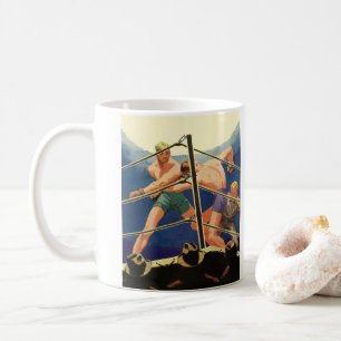 Mug Boxe vintage, Boxers pendant un match