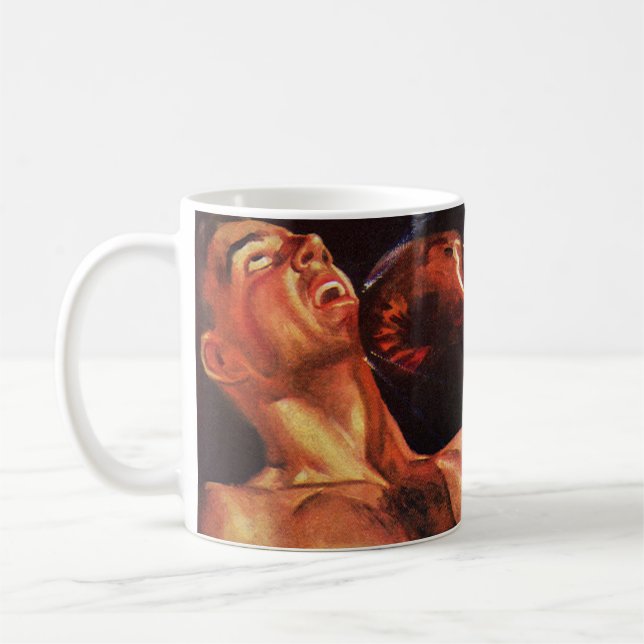 Mug Boxe vintage, Boxers Punching Combattre (Gauche)