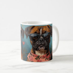 Mug Boxer avec coeur Roses Saint-Valentin