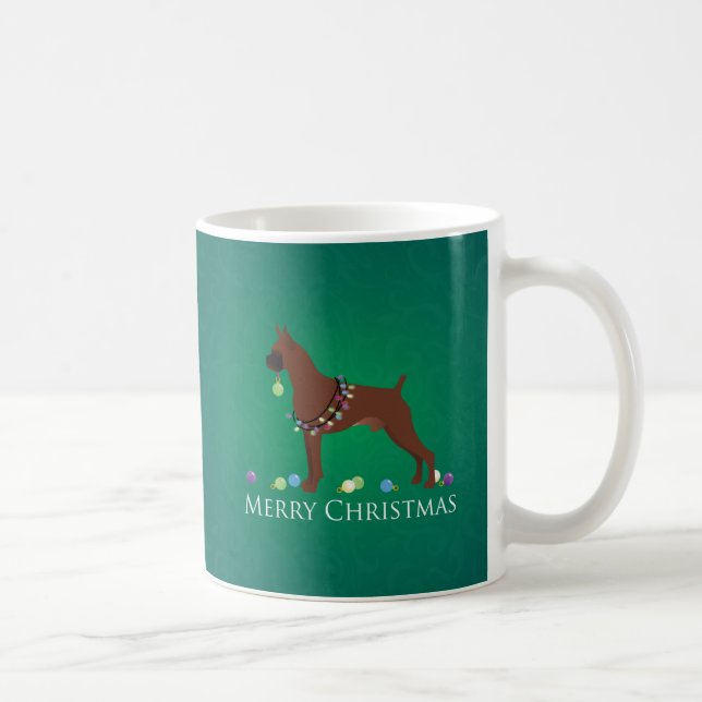 Mug Boxer Chien Joyeux Noël Design (Droite)