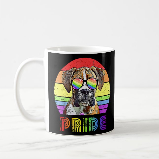 Mug Boxer Chien Rainbow Lunettes de soleil Lgbt Gay Le (Gauche)