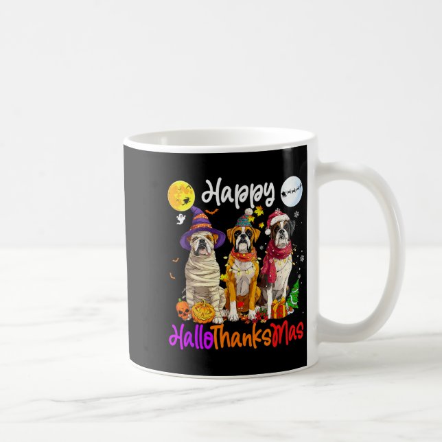 Mug Boxer Dog Christmas Thanksgiving Happy Halloween  (Droite)