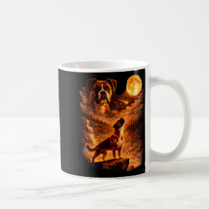 Mug Boxer hurle à la lune drôle vintage chien boxer
